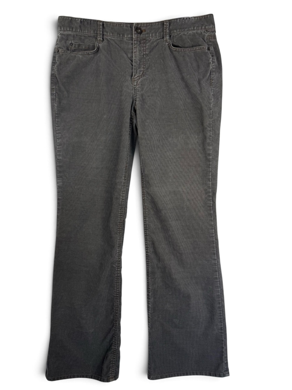 Eddie Bauer Y2K 2009 Gray Corduroy Bootcut Flare Pants 10